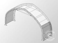 Förlängning 2m för tälthall, rundbågehall Lagertält Förrådstält 12x16x5,88m, PVC, Vit/Grå