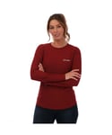 Berghaus Womenss 24/7 Tech LS Baselayer T-Shirt in Red - Size 14 UK