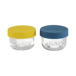 Kilner Set of 2 Glass Snack and Store Pots 125 ml with Push Top Silicone Lids