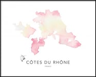 Wineprints Akvarell Côtes-du-Rhône Sud (40x50)