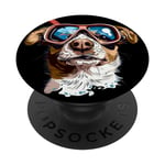 Joli chien de plongée cool avec équipement pour la plongée PopSockets PopGrip Interchangeable