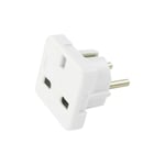 Euro 2 Pin AC Travel Adaptor For UK 3 Pin Plugs For Phones Cameras Sat Navs