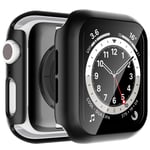 LϟK 2 Pack Case for Apple Watch 42mm Series 3 2 1 with Built in Screen Protector Tempered Glass All Around Hard PC Protective High Definition Clear Cover for iWatch 42mm Series 3 2 1 - Black