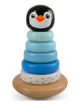 Penguin Stacking Tower, Blue Toys Baby Toys Educational Toys Stackable Blocks Blue Magni Toys