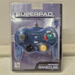 InterAct Third Party SuperPad Nintendo Gamecube Controller Clear Blue New