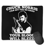 Chuck Norris Will Hit You So Hard Your Blood Will Bleed Customized Designs Non-Slip Rubber Base Gaming Mouse Pads for Mac,22cm×18cm， Pc, Computers. Ideal for Working Or Game