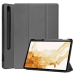 Fodral Tri-Fold Galaxy Tab S7 Plus/S8 Plus 12.4 Med S Pen-hållare Grå