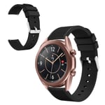 Samsung Galaxy Watch 3 (41mm) pinstriped silikon klockarmband - svart Svart
