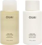 OUAI Fine Shampoo + Conditioner Set - Bring Fine Hair to the Next Level with Ker