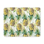 Vintage Tropical Watercolor Pineapples Rectangle Non Slip Rubber Comfortable Computer Mouse Pad Gaming Mousepad Mat for Office Home Woman Man Employee Boss Work