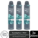 Dove Men+Care Advanced AntiPerspirant Deodorant Spray Eucalyptus + Mint, 3x200ml