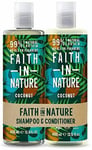 Faith In Nature Natural Coconut Shampoo and Conditioner Set, Hydrating, Vegan a