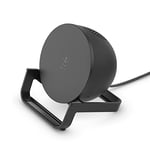 Belkin SoundForm Charge, Wireless Charger Speaker, Bluetooth Speaker + Wireless Charging Stand, Charge While Listening to Music, Streaming Videos, and Making Video Calls -Black