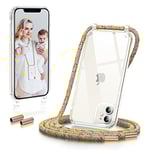 GOODVISH Coque Transparente avec Cordon de Collier pour iPhone 11 6,1 Pouces, Housse TPU Anti-Choc avec Cordon Réglable, Étui Protection Complète Cover de iPhone XI, Rainbow