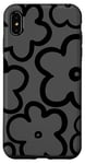 Coque pour iPhone XS Max Joli motif floral sauvage gris anthracite noir floral