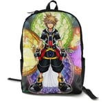 Kimi-Shop Kingdom Hearts-Sora Anime Cartoon Cosplay Canvas Shoulder Bag Backpack Classic Lightweight Travel Daypacks School Backpack Laptop Backpack