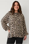 Ellos Plus collection - Blus med ballongärm - Brun