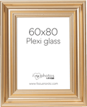Focus Charleston Gold 60x80 med Plexi Klassisk profilert ramme i gull