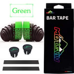 KDHJY Road Bike Bar Tape Tetris Design Toughness Vibration Damping Anti-Vibration EVA PU Bent Handlebar Bar Tape Wrap +2 Bar Plugs (Color : Green)