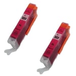 Canon Pixma CLI-551M XL Magenta 12 ml. 2-pack. Bulk. Kompatibel (ej Canon original) bläckpatron. Fri frakt.