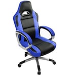 IntimaTe WM Heart Chaise Gaming, Fauteuil Gamer Ergonomique PU Pivotant avec Hauteur Réglable, Siege Bureau Large Confortable, Dossier Haut Inclinable ,Bleu, 67 x 63 x 124 cm