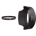 Canon 58mm Regular/Protect Filter & EW-63C lens hood for EF-S 18-55mm f/3.5-5.6 IS STM objective