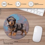 Round Mouse Mat - Cute Dachshund Puppy Dog Fun Office Gift #2019