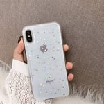 YSIMEE Compatible with Cases iPhone X XS Glitter Bling Sparkly Slim Fit Soft TPU Flexible Silicone Cover Shell Skin Anti-Scratch Shock Absorption Crystal Clear Transparent Gel Back Case,Star Clear