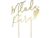 Party Deco Tårtöverdrag Brudpar, Guld, 22,5 Cm Universal