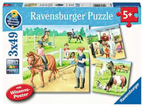 RAVENSBURGER PUZZLE- EIN Tag Auf Dem Reiterhof Horse Ravensburger 05129 Puzzle pour Enfants 49 pièces, Argent (Silver)