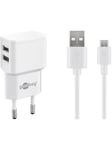 Pro Dual Micro USB charger set 2.4 A