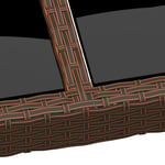 Havebord med glasplade polyrattan brun