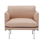 Muuto - Outline Studio Chair / Polished Aluminium Base Refine Leather Beige - Fåtöljer - Anderssen & Voll - Metall/Trä/Textilmaterial/Skum