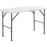 Uniprodo Kokoontaitettava pöytä - 120 x 60 74,50 cm 75 kg sisä- ja ulkokäyttöön valkoinen