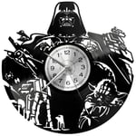 EVEVO Star Wars Wall Clock Star Wars Vinyl Clock Vintage Silhouette Record Handmade Gift Home Wall Clock Interior Decor Art Clock Vinyl Record Clock