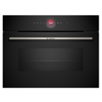 Bosch CMG7241B1B Serie 8 Built In Compact Electric Single Oven with Microwave Function - Black