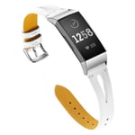 Fitbit Charge 3 genuine leather watchband - White