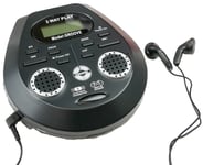 Steepletone Groove CD Discman, Built-In SPEAKERS, Ultra Compact Personal CD Player, Bluetooth Transmitter (stream music to Bluetooth speaker, or headphones), Battery Operated (Black CD Discman)