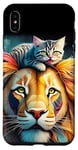 Coque pour iPhone XS Max Chat mignon qui sort sa langue et un lion drôle amoureux des chats
