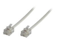 MicroConnect Modular Straight - Telefonkabel - RJ-11 (6 stift) (han) till RJ-11 (6 stift) (han) - 5 m - vit