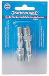 Silverline Air Line Bayonet Male Thread Coupler Pack of 2, 1/4" BSP (918523)