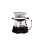 Glass Hand-Drip Coffee Maker Set, Transparent Coffee Kettle for Pour Over Coffee & Tea, Reusable V60 Coffee Filters, 300ml/500ml