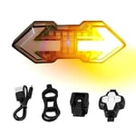 Cykel Baklykta USB Trådlös Fjärrkontroll Blinkers Varningslampa + Horn Ft (FMY)
