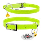 Halsband Kattunge Äkta Läder Lime