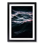 Big Box Art Light Reflecting Upon The Ocean in Abstract Framed Wall Art Picture Print Ready to Hang, Black A2 (62 x 45 cm)