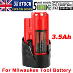 For Milwaukee M12B2 12v Li-Ion 3.5Ah Battery Cordless 48-11-2402 48-11-2440 PACK