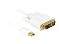 Delock - Adapterkabel - Enkel Länk - Mini Displayport (Hane) Till Dvi-D (Hane) - Displayport 1.1 - 50 Cm - Passiv, Tumskruvar - Vit