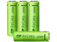 GP Batteries ReCyko, Laddningsbart batteri, AA, Nickel-metallhydrid (NiMH), 1,2 V, 4 styck, 2000 mAh