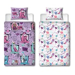 Character World Monster High Officially Licensed Fierce Design Girls Single Duvet Cover Set | Reversible 2 Sided Dolls Bedding Including Matching Pillow Case | Perfect For Kids Bedroom