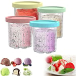 4Pcs 24oz CREAMI Maker Jars Plastic Ice Cream Pints Cups   for NC500 NC501